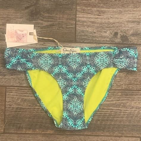 NWT Jessica Simpson Small Shirred Hipster Bikini Bottoms S Marine Blue