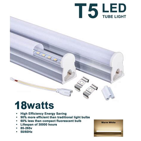 18w T5 Led Tube Light Warm White 1 2 Meters 4ft Shopee Philippines