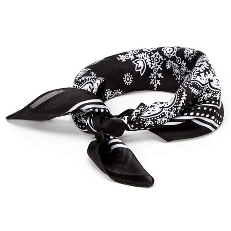 Paisley Satin Bandana Headwrap Black Icing Us