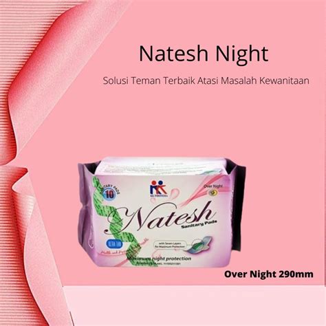 Jual EXP Terbaru Pembalut Kesehatan Natesh Night Bebas Dioksin 100