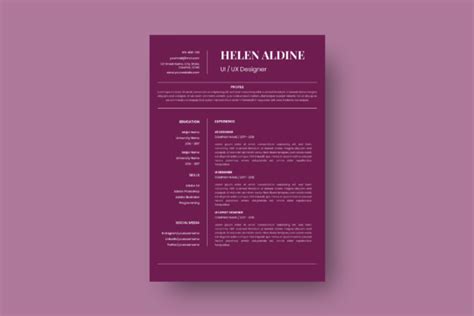 Helen Aldine Resume Graphic By Storictype Creative Fabrica