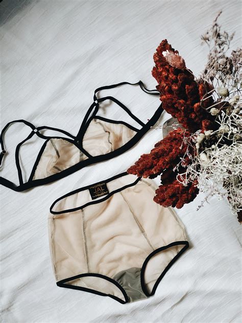 Plus Size Lingerie Set Nude And Black Susan Lingerie Set Etsy Uk