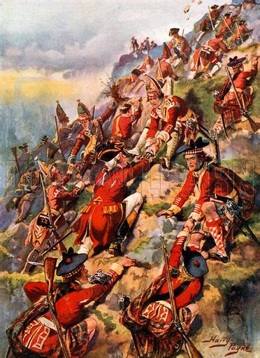 Scaling the Heights of Abraham. Battle of Quebec. stock image | Look and Learn