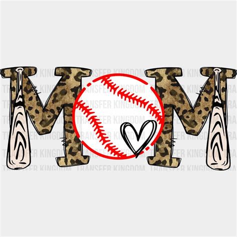 Leopard Baseball Mom Sports Fan Baseball Lover Mom Design Dtf