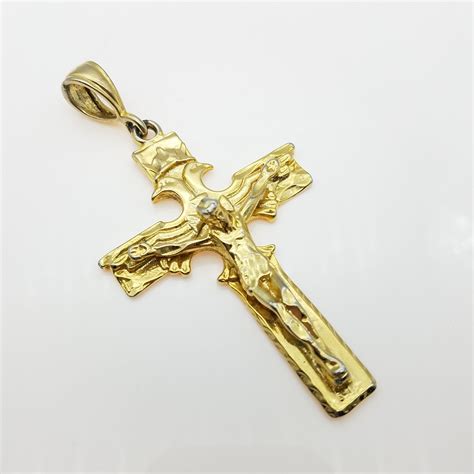 Large Vintage Gold Plated Cross Pendant 4 Etsy Cross Pendant