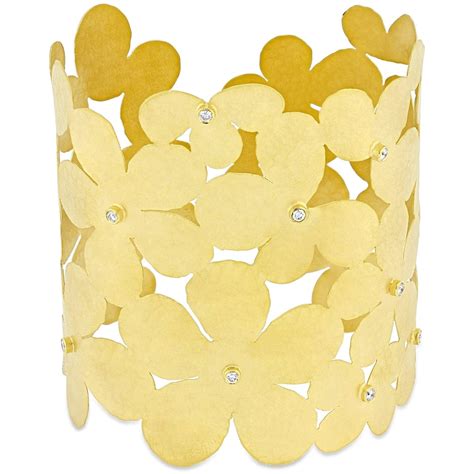 Miadora 14k Yellow Gold 14ct Tdw Diamond Flower Cuff Bracelet Overstock