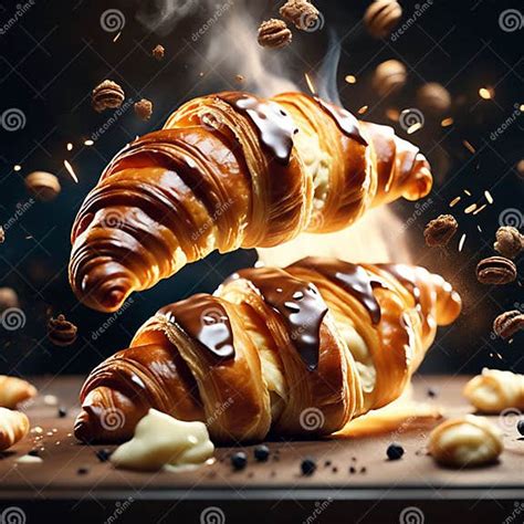 Delicious French Croissant Is A Flaky Buttery Pastry With A Golden