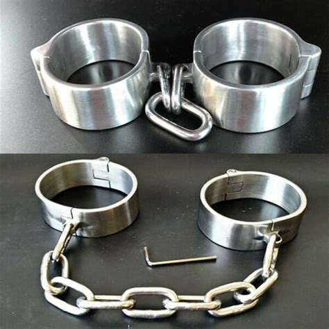 Stainless Steel Handcuff Slave Restraints Set Bondage Collar Ankle