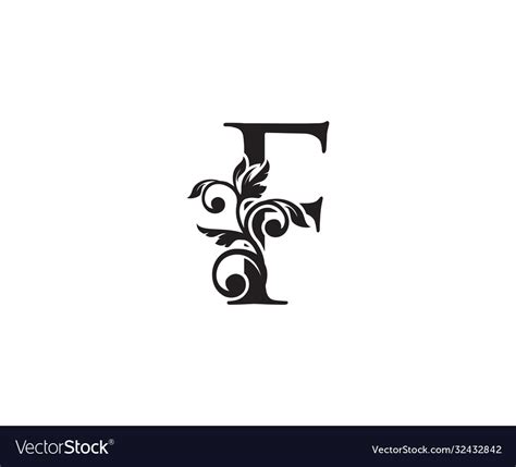 Vintage Letter F Logo Classic F Letter Design Vector Image