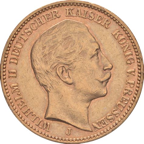 Deutschland Mark Wilhelm Ii J Gold Vz Euro