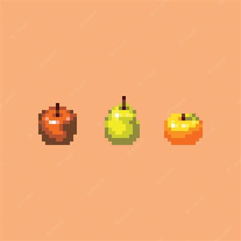 Premium Vector | Pixel art fruits