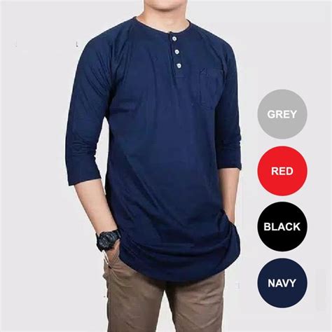 Jual TRK Baju Muslim Kurta Kaos Polos Baju Koko Pria Gamis Pakistan Di