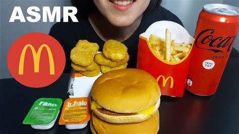 Asmr Mcdonalds Cheeseburger Double Cheeseburger French Fries Chicken