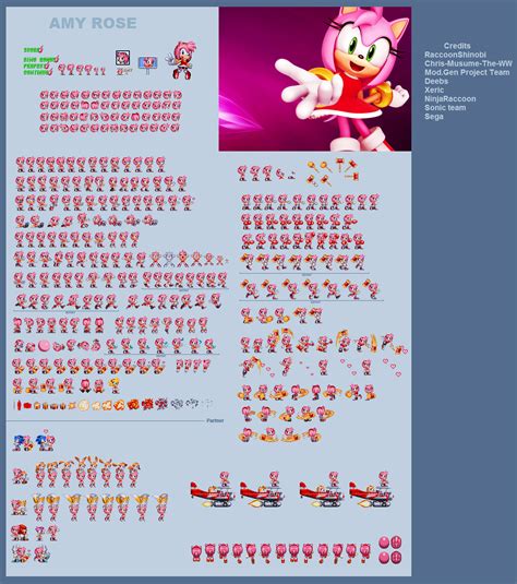 Classic Amy Rose Sprites