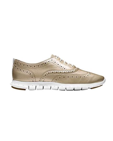 Cole Haan Zerogrand Wing Oxford Closed Hole Ii In Metallic Lyst