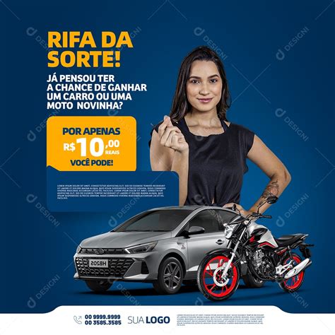 Rifa da Sorte Por Apenas R 10 00 Reais Social Media PSD Editável