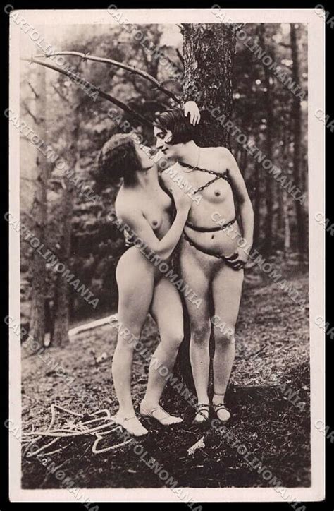 French Risque Nude Woman Lesbian Original Rppc Postcard Zg Topics