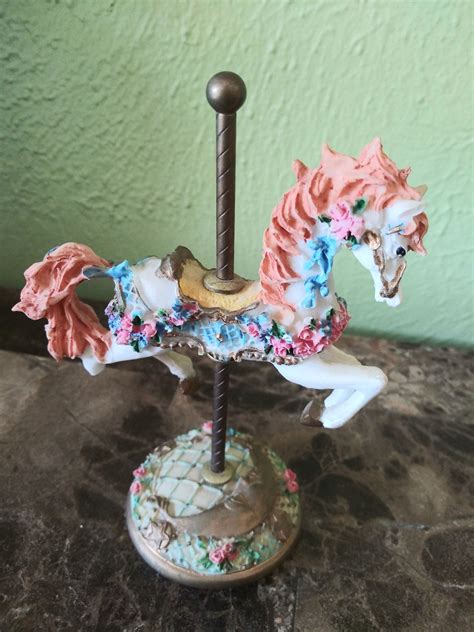 Porcelain Carousel Horse 5 Collectible Figurine W Etsy Collectible