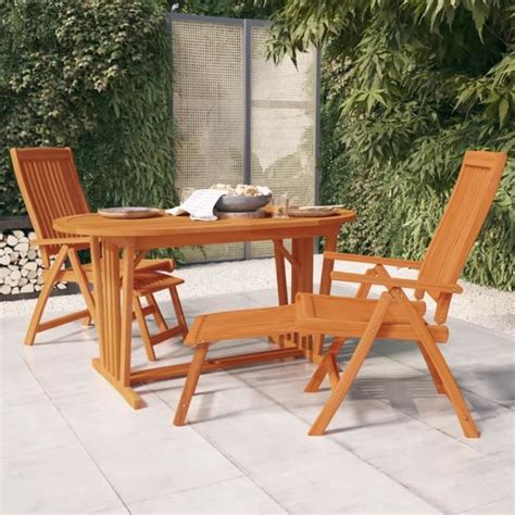 Ruida Chaises De Jardin Pliables Repose Pieds Pcs Eucalyptus Massif