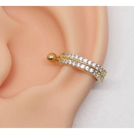 Piercing Conch Folheado Duas Fileiras De Zirc Nias Submarino