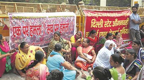 Anganwadi Workers Claim Salaries Cut For Protesting Delhi News The