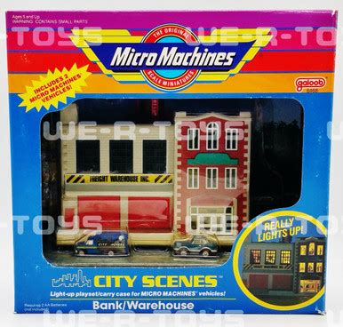 Micro Machines City Scenes Bank Warehouse Light-Up Playset 1990 Galoob ...