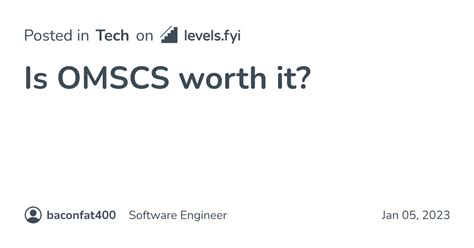 Is OMSCS worth it? - Levels.fyi Community