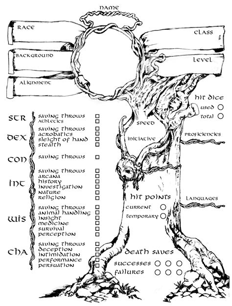 Druid Character Sheet In Dnd Character Sheet Character Sheet