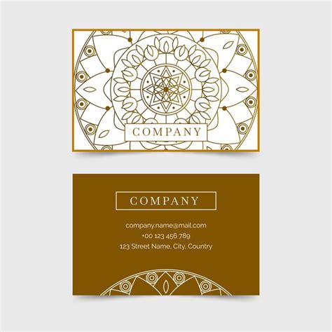 Mandala Business Card Template Free Vector