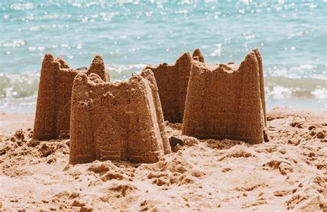 Premium Photo Sandcastles On The Beach