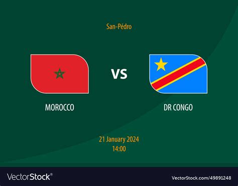 Morocco vs dr congo football scoreboard broadcast Vector Image