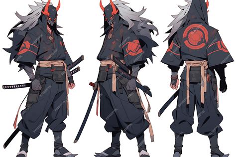 Premium AI Image | 2D Anime Character Concept Art Turnaround Sheet ...