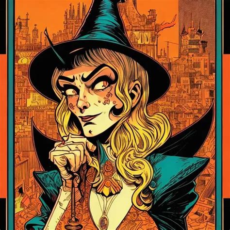 Retro Comic Style Artwork Highly Detailed Witch B Openart