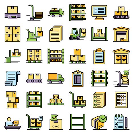 Inventory icons set vector flat 8601172 Vector Art at Vecteezy