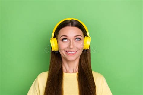 Portrait Of Nice Cute Optimistic Girl With Straight Hairstyle Wear