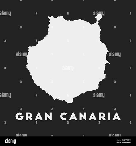 Gran Canaria Icon Island Map On Dark Background Stylish Gran Canaria