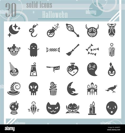 Halloween Glyph Icon Set Horror Symbols Collection Vector Sketches