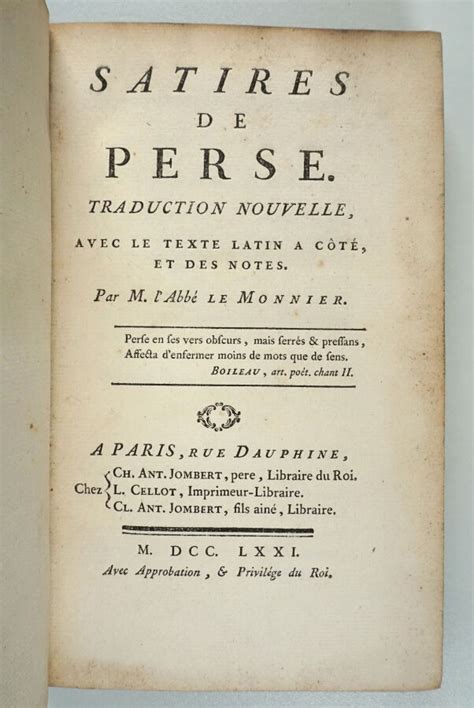 Perse Satires De Perse Traduction Nouvelle Avec Le Texte Latin