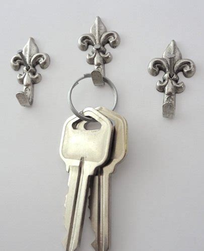 3 Small Metal Fleur De Lis Hooks Antique Silver Gtineanupc