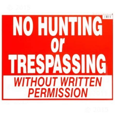 14 X 18 No Hunting Trespassing W O Permission Sign 6 Pieces Walmart