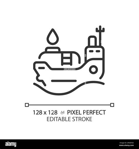 Oil Tanker Ship Linear Icon Stock Vector Image Art Alamy