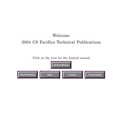 Chrysler Pacifica Year 2004 Workshop Service Manual