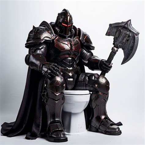 evil full power armor wearing cape sleeping  open toilet   rx