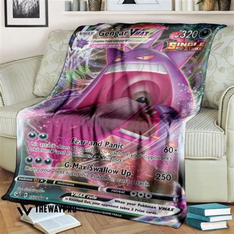 Anime Pokemon Gengar Vmax Fusion Strike Blanket Pixeltee