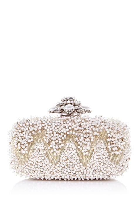 Oscar De La Renta Goa Cabochan Clutch In Ivory By Oscar De La Renta