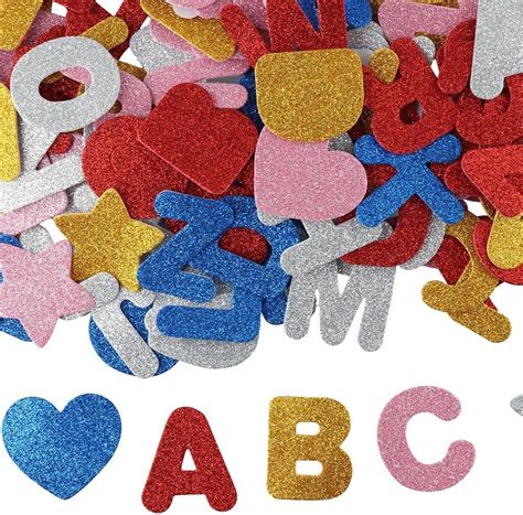 Amazon Uniquer 140Pcs Glitter Foam Letter Stickers Set Colorful