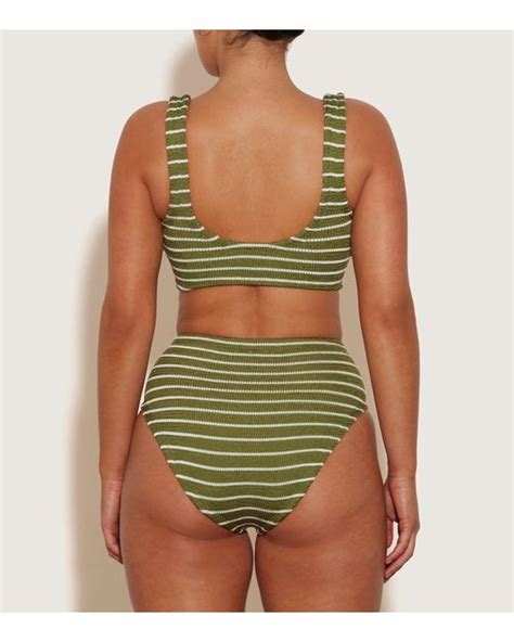 Hunza G Nadine Bikini With Tonal Hoops In Green Lyst