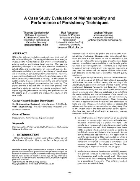A case study evaluation of maintainabili - A Case Study Evaluation of