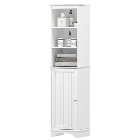 Buy Spirich Home Freestanding Storage Cabinet With Three Tier Shelves Tall Slim Cabinet Free