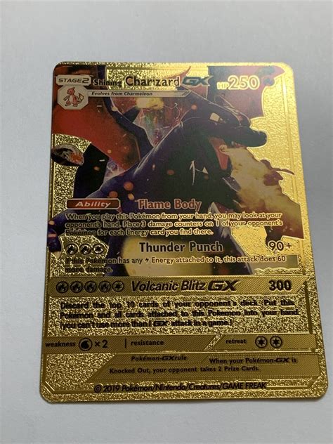 Mavin Shining Charizard Gx Gold Foil Pokemon Card Fan Art Hp